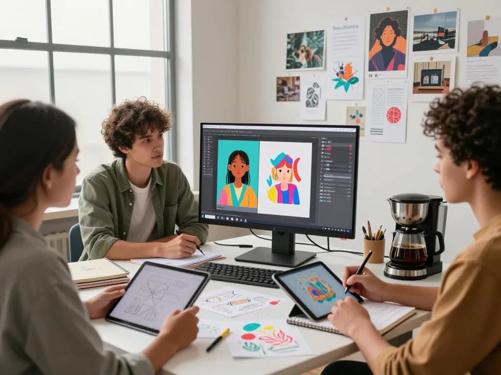 Collaborative creative environment using Nano Banana AI image editor for innovative digital art creation.