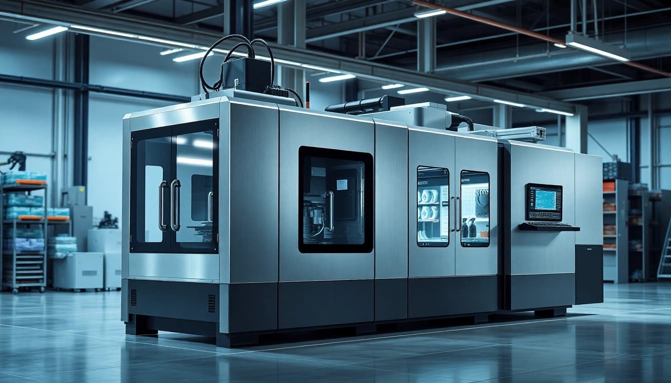 Advanced plastic injection molding machine showcasing precision engineering and efficiency.