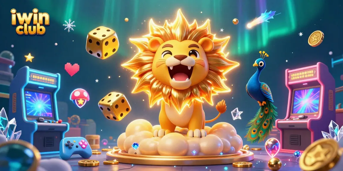 Engage with iwin club in a vibrant casino universe, featuring dynamic 3D characters and game elements.