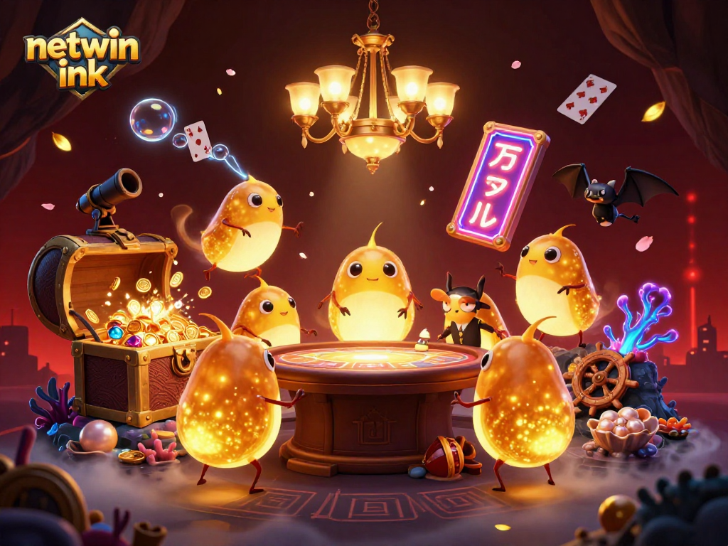Experience the captivating excitement of netwin ink, featuring an illuminated cave casino with vibrant glowworms and stunning gamified elements.