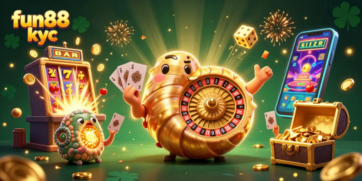 Chơi cá cược thú vị với fun88 kyc qua slot machine và đĩa roulette đầy màu sắc.