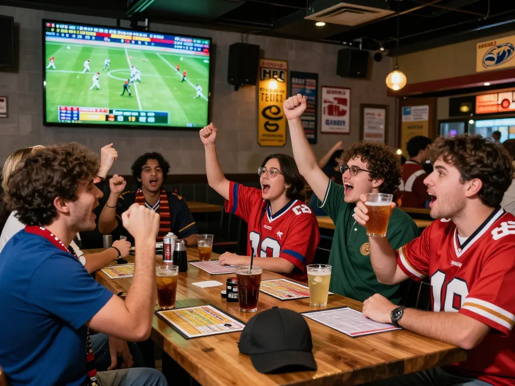 Exciting sports betting atmosphere at Thể thao hubet88 with fans cheering and engaging.