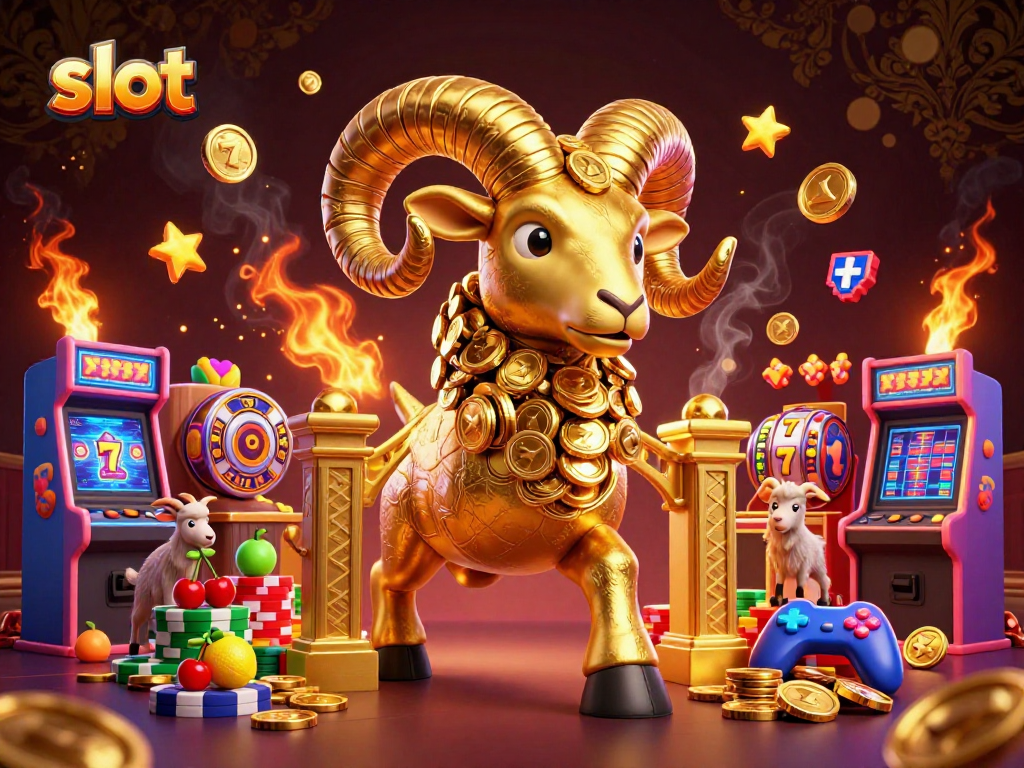 Win big with slot machines in this vibrant 3D casino scene showcasing lucky symbols.