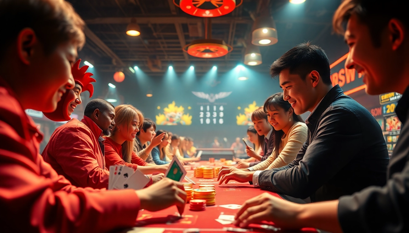 BJ38 online betting platform showcasing exciting rooster fights and casino games in a vibrant atmosphere.