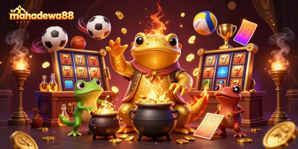 Experience the thrill of mahadewa88 with golden alchemist characters and dazzling slot game elements.