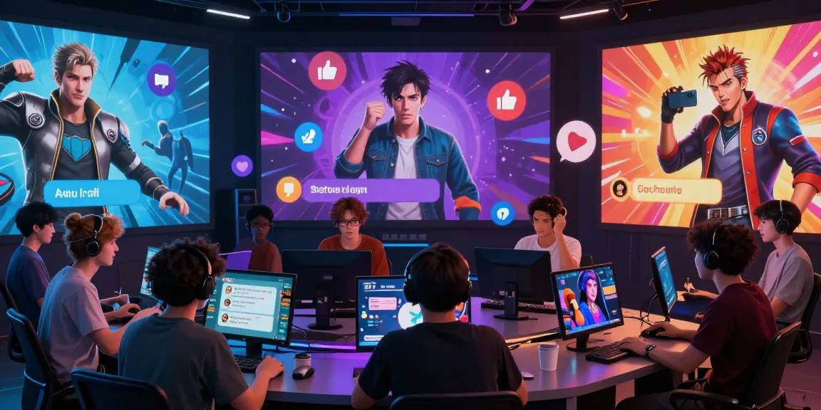 Players engaging in the status game within vibrant fandoms, showcasing AI interactions and follower dynamics.
