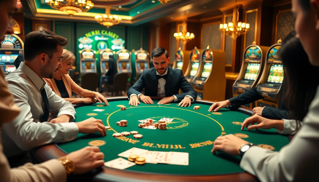 Experience the thrill of demo slot pragmatic in a luxurious casino setting with engaged players.
