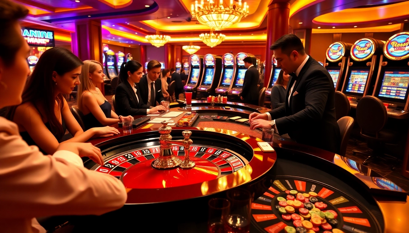 Experience excitement at https://marvelbet.site/ with a roulette table and vibrant casino atmosphere.