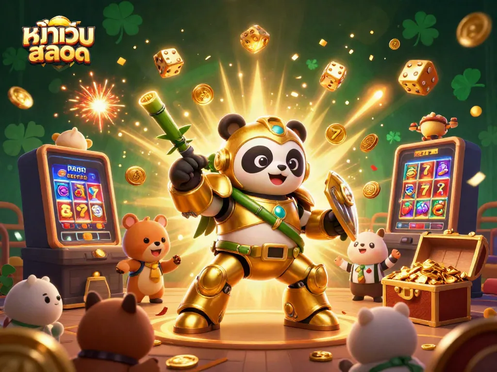 Spin the reels for epic wins at หน้าเว็บสล็อต with vibrant slot symbols and dynamic characters.