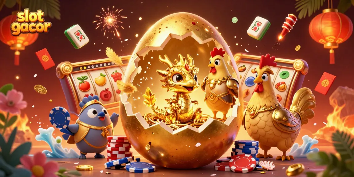 Mainkan slot gacor dan temukan naga emas yang muncul dari telur di tengah permainan yang ramai.