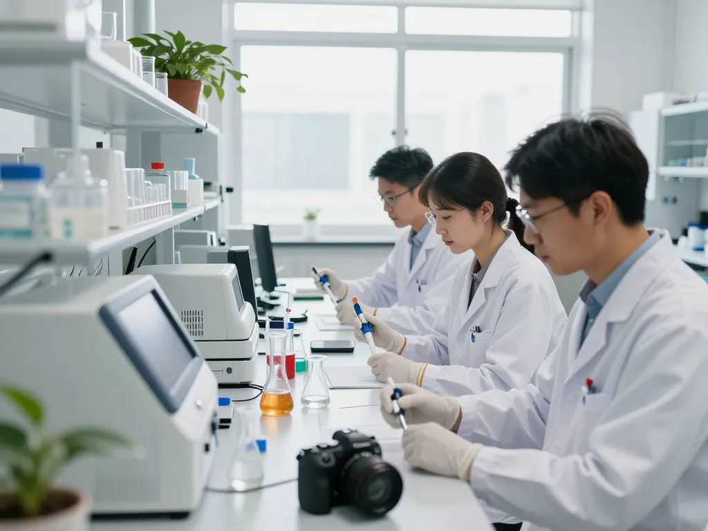 WeeDutch team in a lab conducting cannabinoid research with precision equipment and high-quality standards.