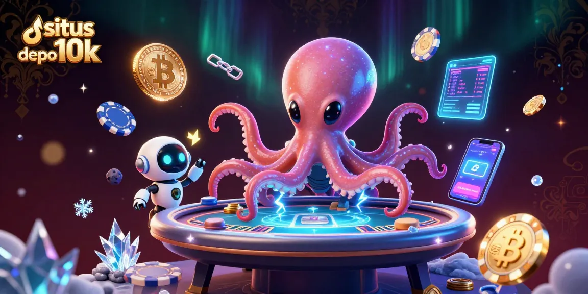 Experience exhilarating gameplay at situs depo 10k with a holographic poker table and alien characters.