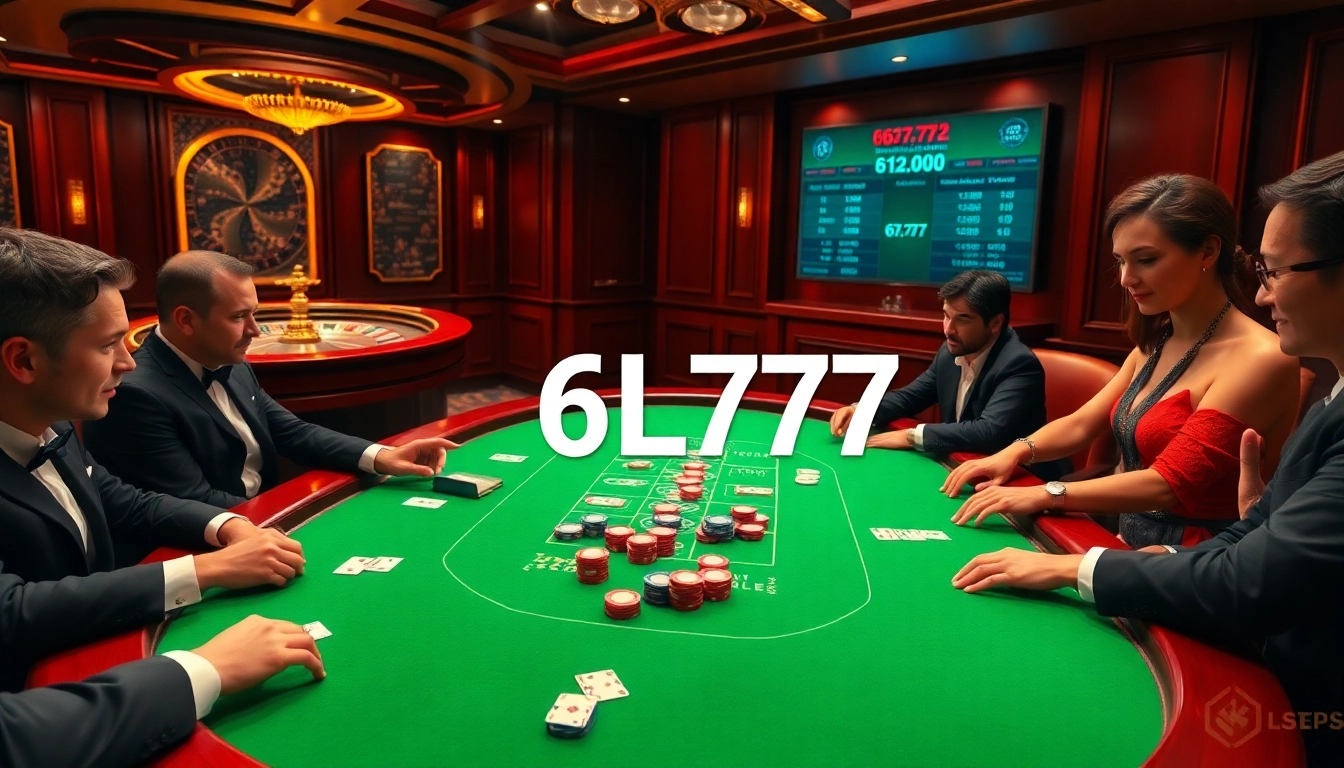 Dynamic gambling table scene showcasing excitement and professional play at 6L777 casino.