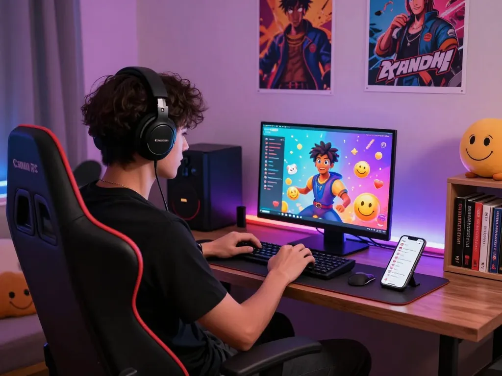 Engaging NSFW character AI interaction in a vibrant virtual chat environment with user and animated characters.