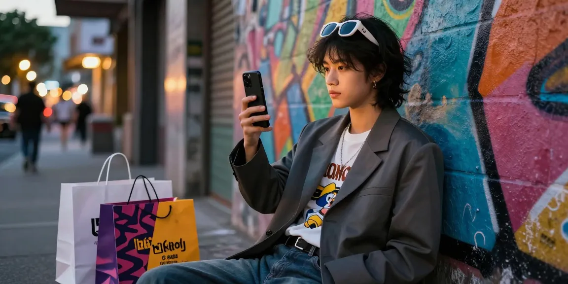 Stylish individual showcasing urban fashion near https://shs-dome5.com/ amidst vibrant city lights.