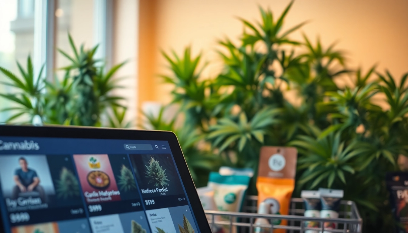 Discover the best way to buy weed online with appealing products displayed in a modern interface.