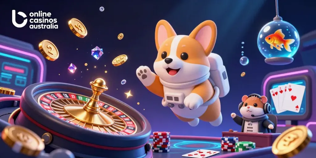 Experience fun at the best online casinos Australia with space-themed characters and vibrant gaming elements.