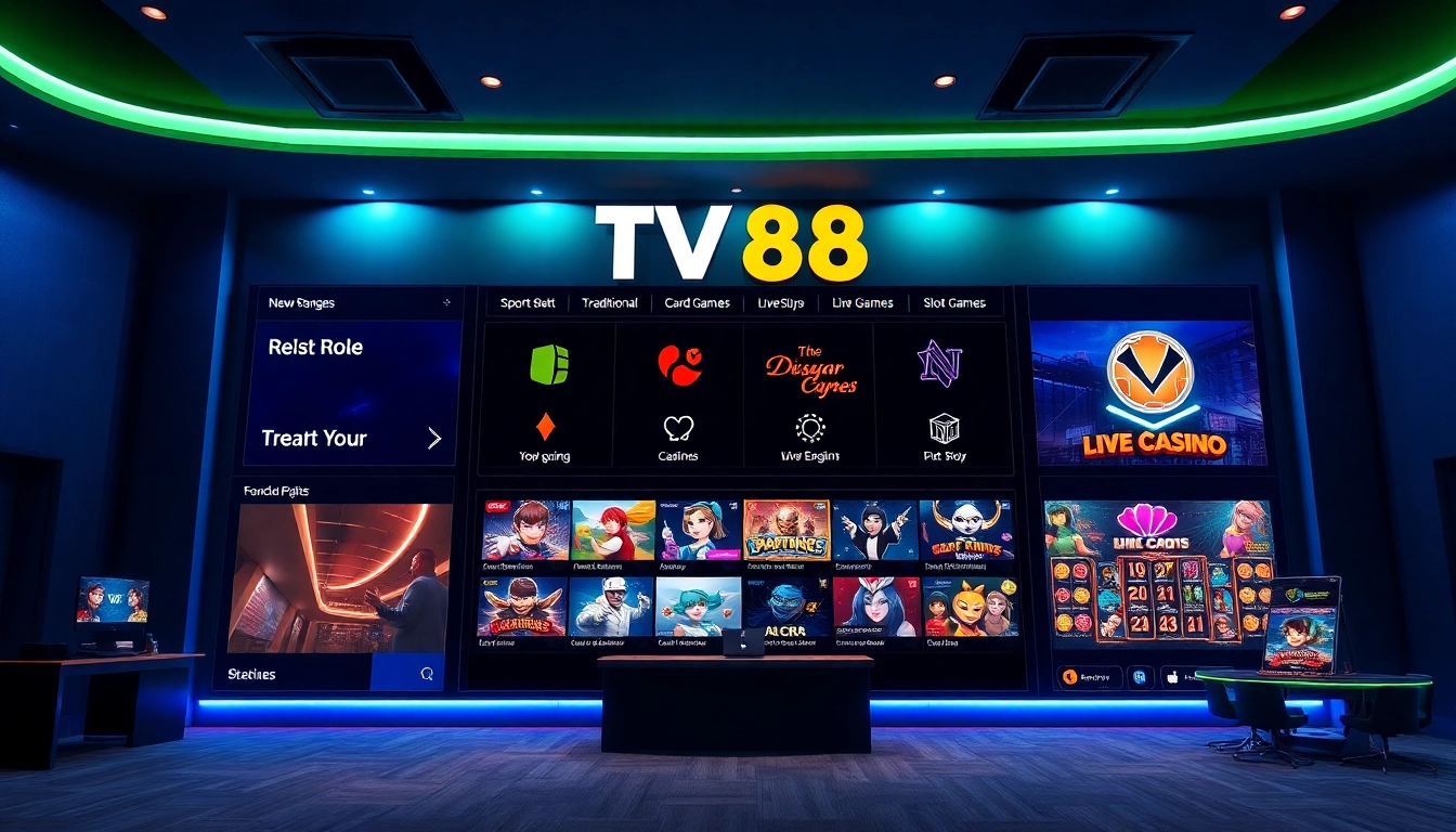 Experience TV88's engaging online gaming platform with vibrant visuals and user-friendly design.