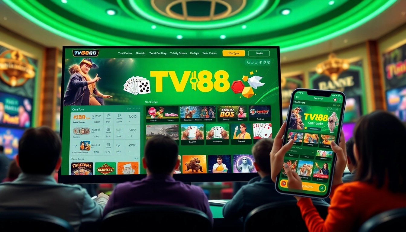 TV88 online gambling platform interface showcasing diverse gaming options and user-friendly design.