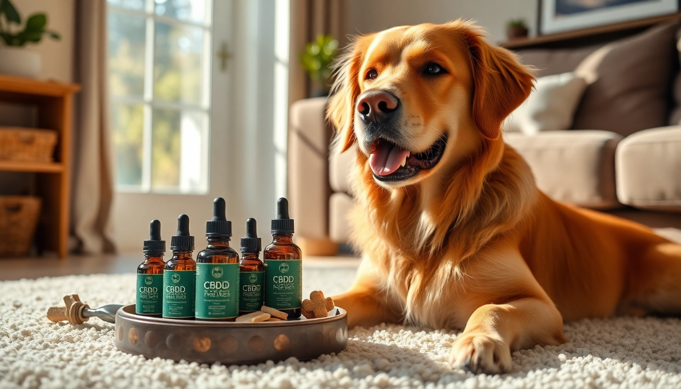 Administering CBD For Pet wellness through natural oils in a cozy home environment.