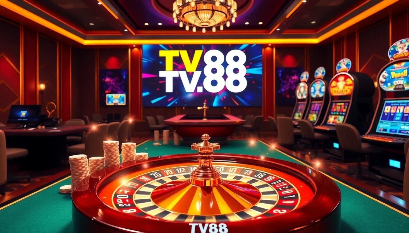 Experience thrilling gameplay at TV88's dynamic online casino with vibrant graphics and engaging features.