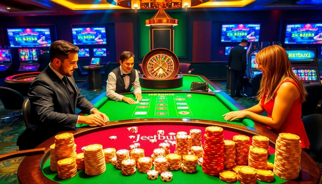 Experience the exhilarating gameplay at Jeetbuzz casino with vibrant tables and thrilling action.
