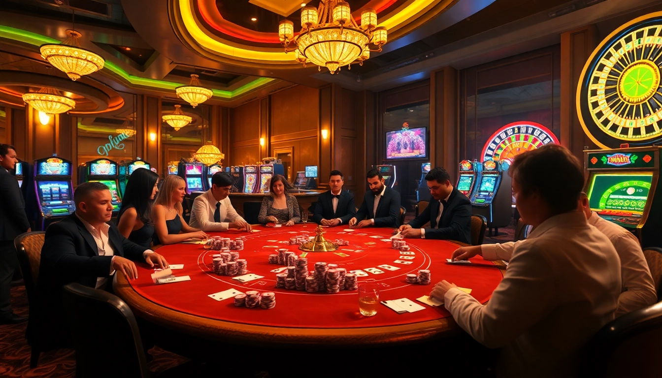 Experience the excitement of gambling at nohu90 with stylish poker gameplay at a vibrant casino.