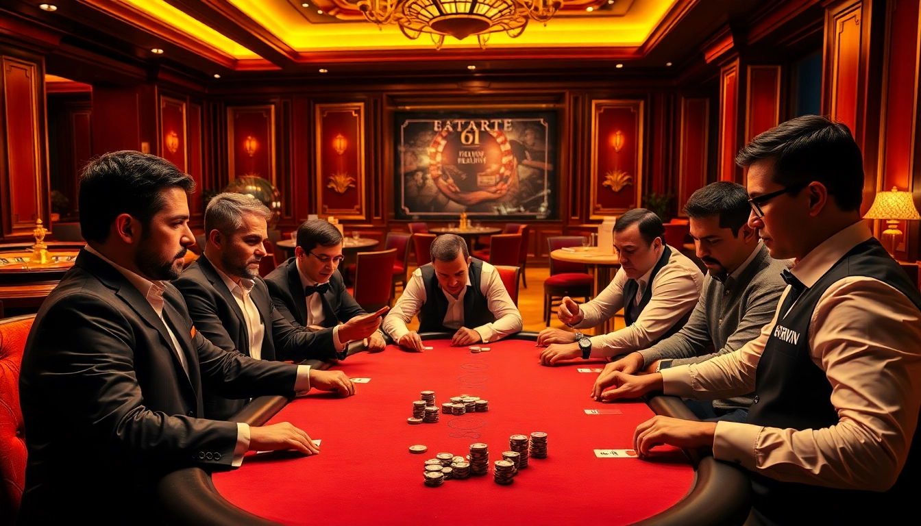 High-stakes poker game featuring the 6RWIN brand, showcasing excitement and strategy.