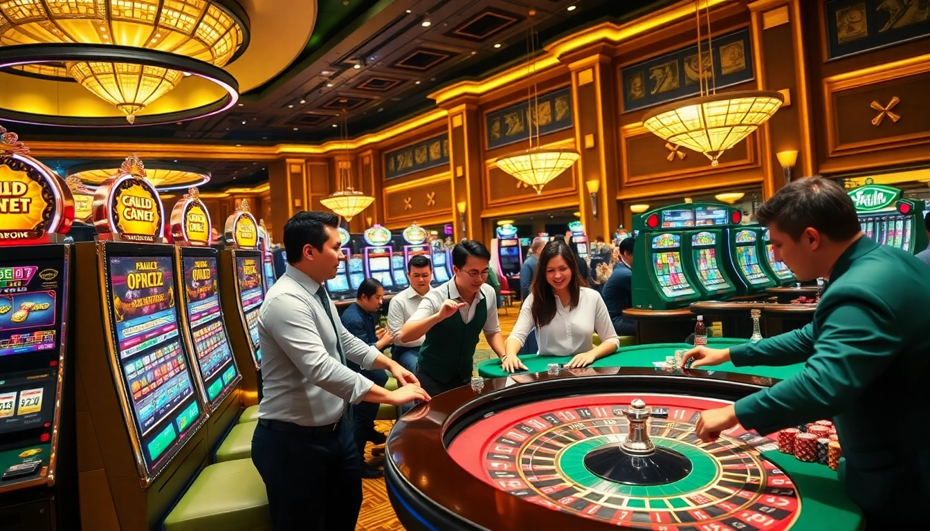 Players enjoying vibrant games at PH222 casino with colorful chips and tables.