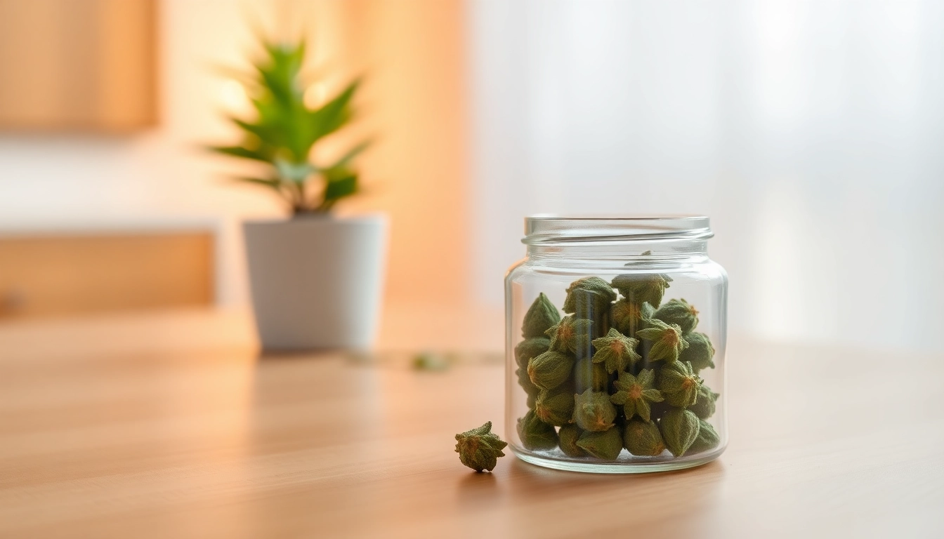 Display of Mental Wellness CBD buds in a serene setting, promoting relaxation and mindfulness.