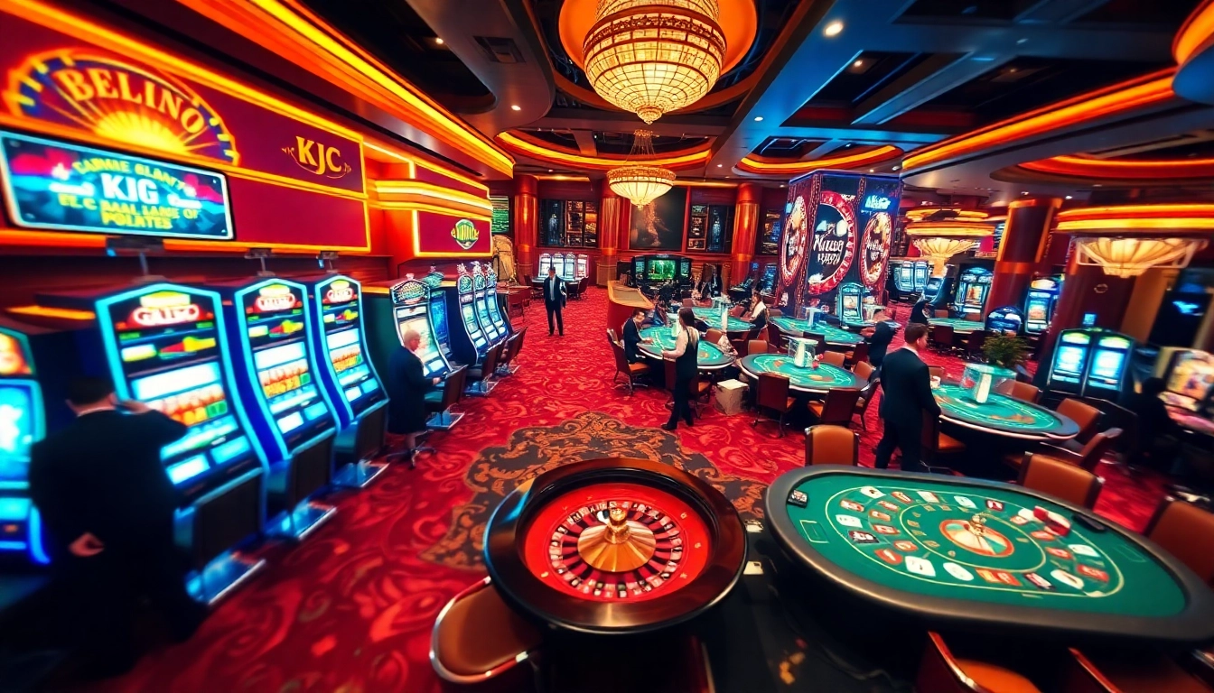 Immerse in the thrilling casino experience at KJC with players engaging in high-stakes games.