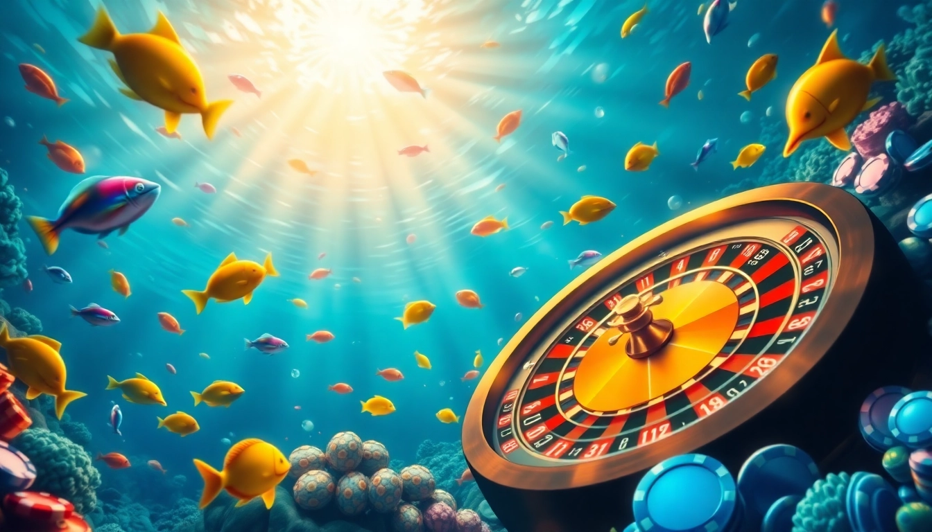 Bắn cá đổi thưởng online gameplay showcasing vibrant fish graphics and casino elements.