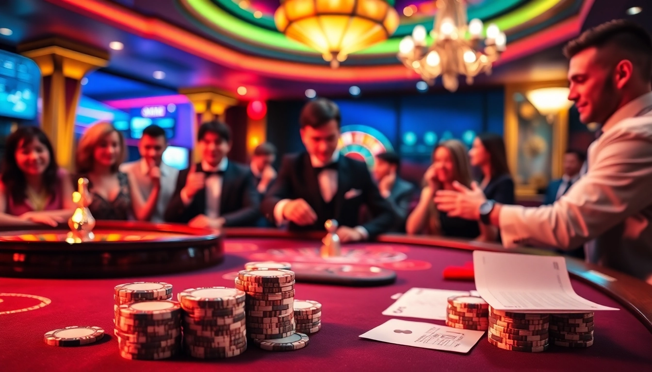 Engage in thrilling gaming action at 7m cn with vibrant poker chips and a lively casino ambiance.