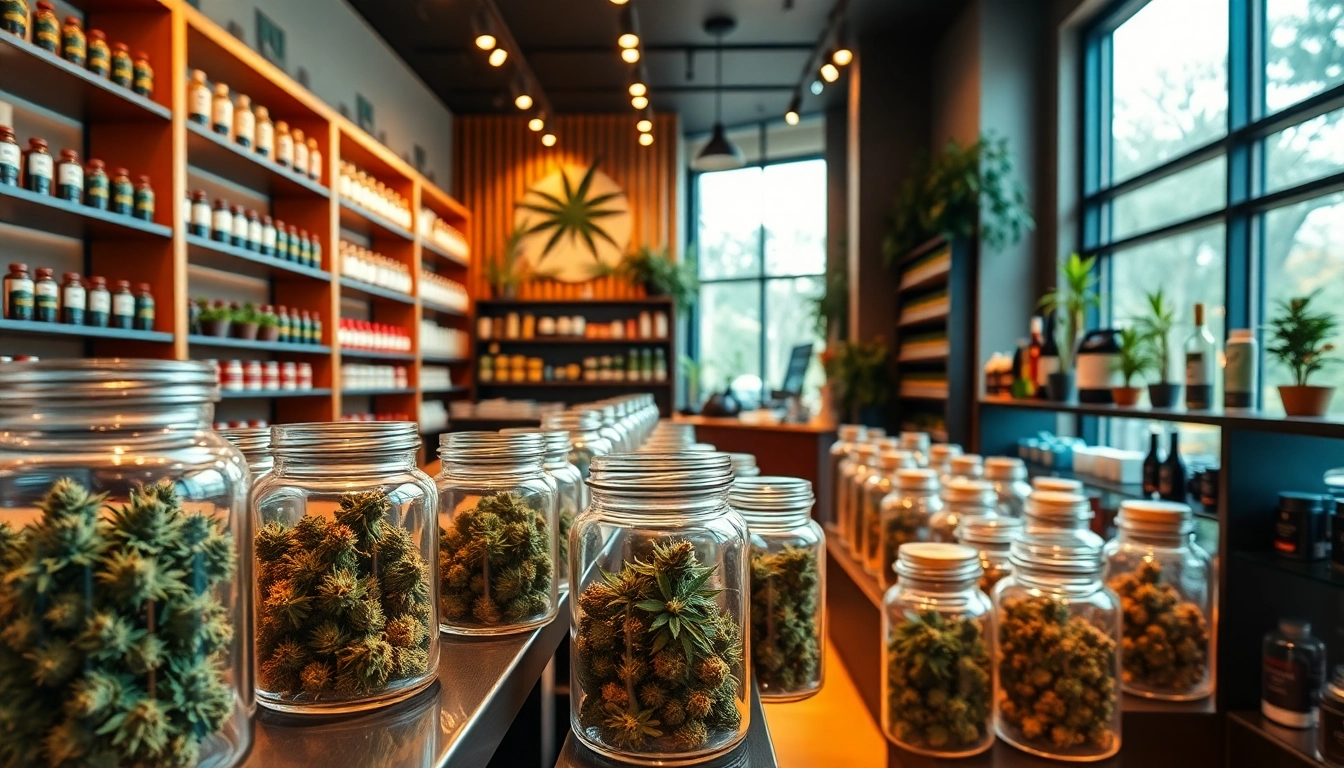 Explore the vibrant Weed Store interior showcasing a variety of cannabis products.