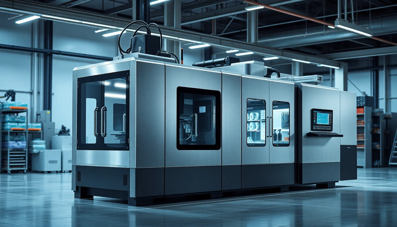 Advanced plastic injection molding machine showcasing precision engineering and efficiency.