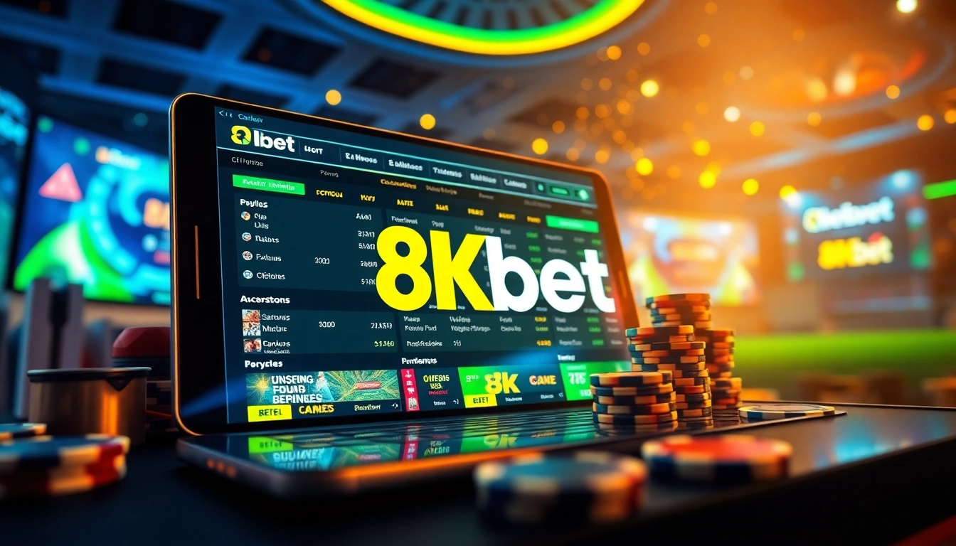 8Kbet online betting platform displays vibrant gaming options and promotions.