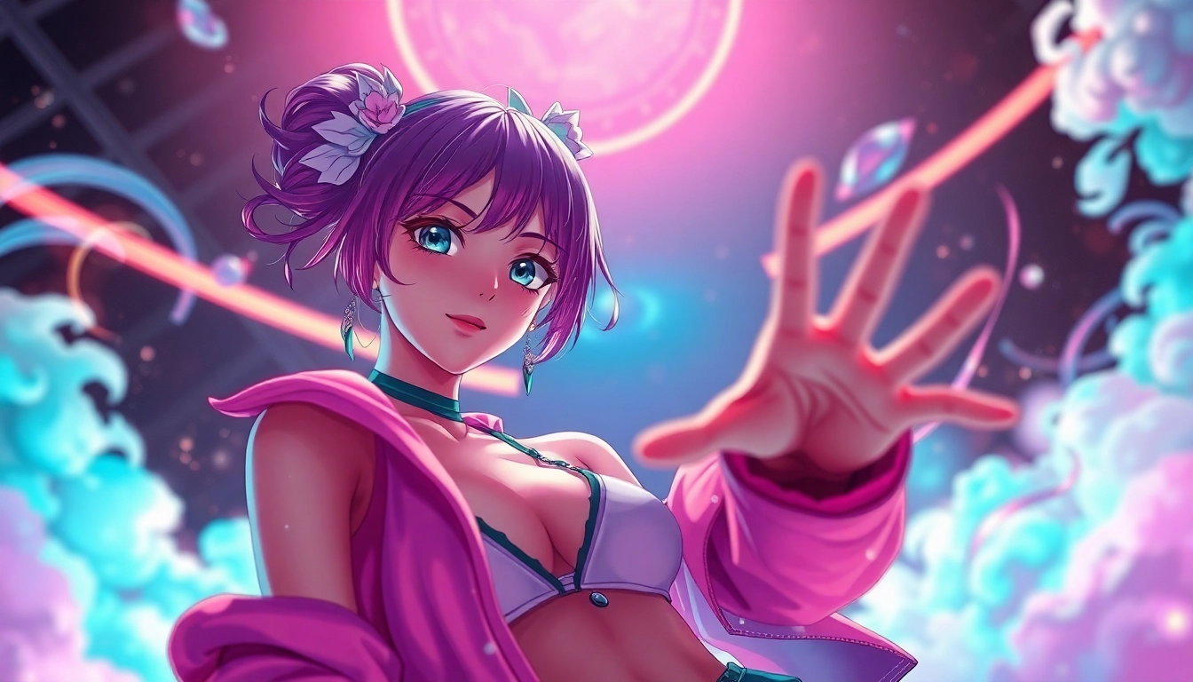 Stunning anime character showcasing playful allure in vibrant colors, embodying anime sex themes.