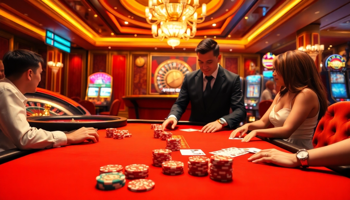 Experience the excitement of VMAX Game with dynamic casino action featuring poker chips and cards.