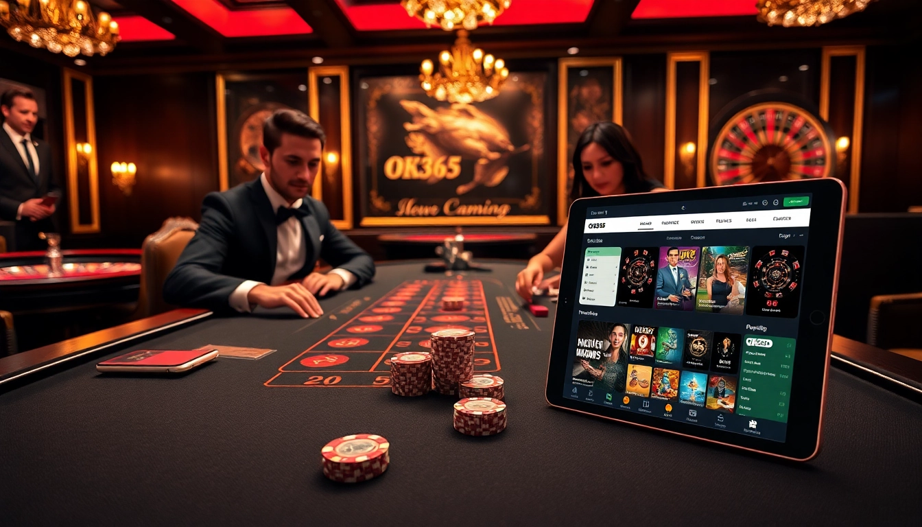 OK365 online gambling scene with immersive blackjack action and advanced gaming interfaces.