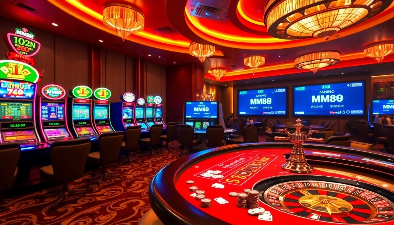 Experience the vibrant excitement of MM88 casino with thrilling slot machines and poker.