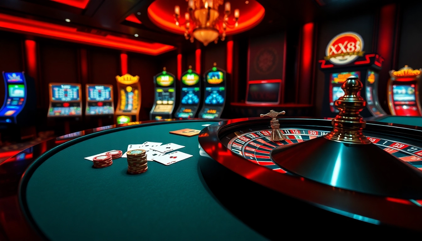 Engaging gameplay and excitement with XX88 at a luxurious online casino table.